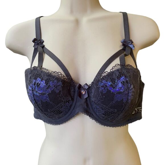 Savage X fenty bra size 38B living in the clouds iridescent caged demi bra nwot - Picture 6 of 10